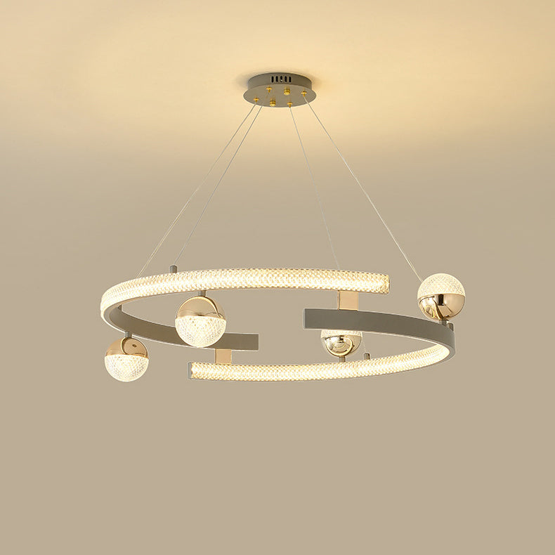 Moderne Luxus Ring Eisen Acryl LED Kronleuchter Für Wohnzimmer 