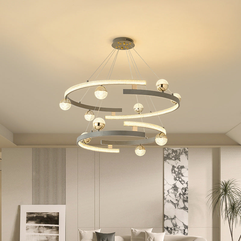 Moderne Luxus Ring Eisen Acryl LED Kronleuchter Für Wohnzimmer 