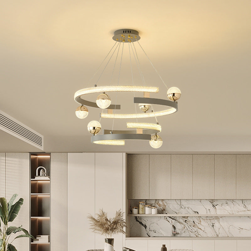 Moderne Luxus Ring Eisen Acryl LED Kronleuchter Für Wohnzimmer 