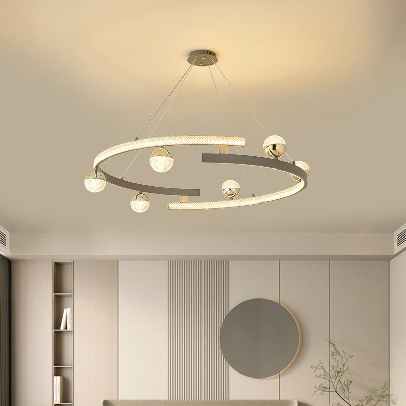 Moderne Luxus Ring Eisen Acryl LED Kronleuchter Für Wohnzimmer 