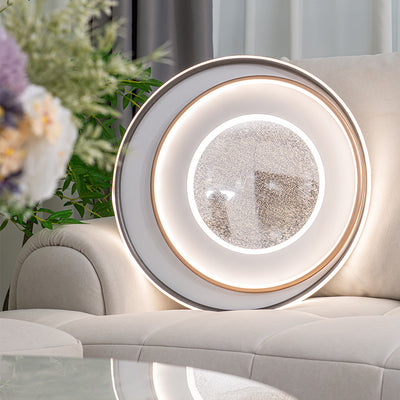 Plafonnier LED moderne minimaliste à plusieurs couches en cercle en fer, aluminium et acrylique pour chambre 