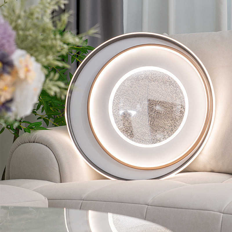 Plafonnier LED moderne minimaliste à plusieurs couches en cercle en fer, aluminium et acrylique pour chambre 