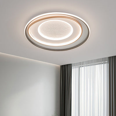Plafonnier LED moderne minimaliste à plusieurs couches en cercle en fer, aluminium et acrylique pour chambre 