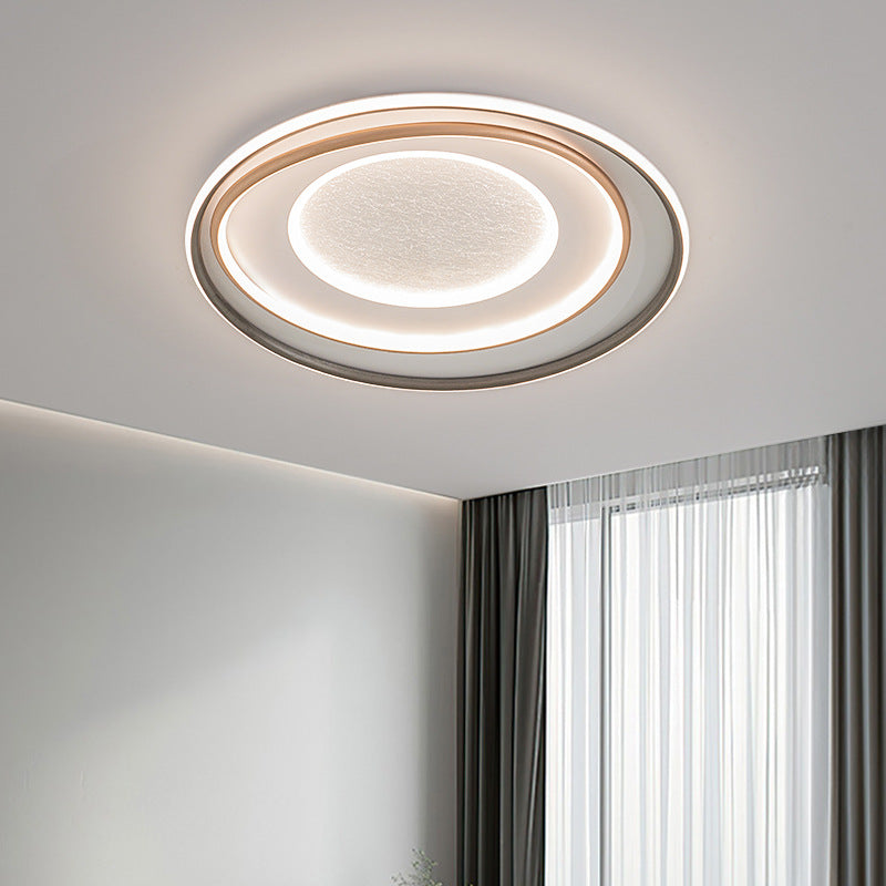 Plafonnier LED moderne minimaliste à plusieurs couches en cercle en fer, aluminium et acrylique pour chambre 