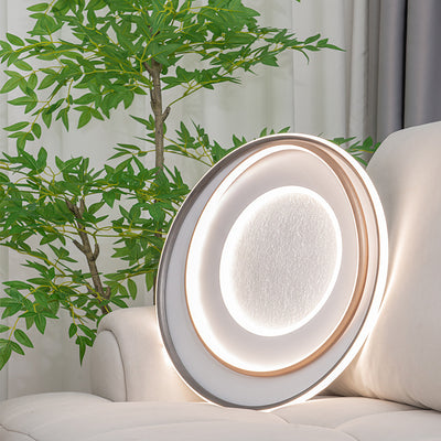 Plafonnier LED moderne minimaliste à plusieurs couches en cercle en fer, aluminium et acrylique pour chambre 