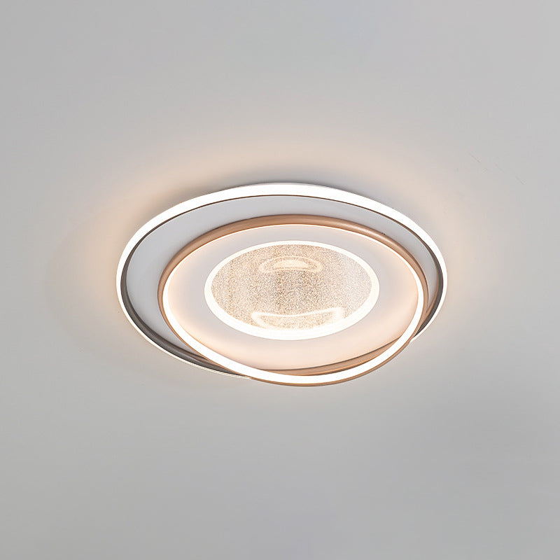 Plafonnier LED moderne minimaliste à plusieurs couches en cercle en fer, aluminium et acrylique pour chambre 
