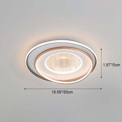Plafonnier LED moderne minimaliste à plusieurs couches en cercle en fer, aluminium et acrylique pour chambre 