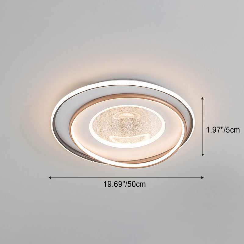 Plafonnier LED moderne minimaliste à plusieurs couches en cercle en fer, aluminium et acrylique pour chambre 