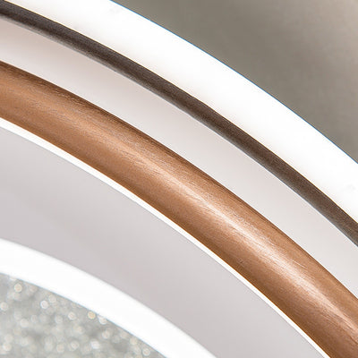 Plafonnier LED moderne minimaliste à plusieurs couches en cercle en fer, aluminium et acrylique pour chambre 