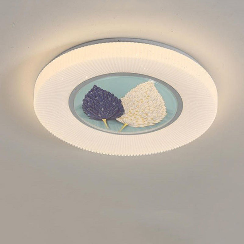 Plafonnier LED en fer acrylique rond minimaliste moderne pour chambre 
