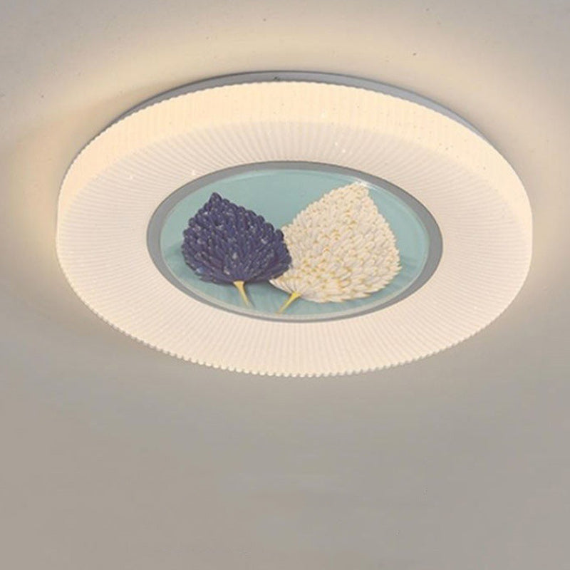 Plafonnier LED en fer acrylique rond minimaliste moderne pour chambre 