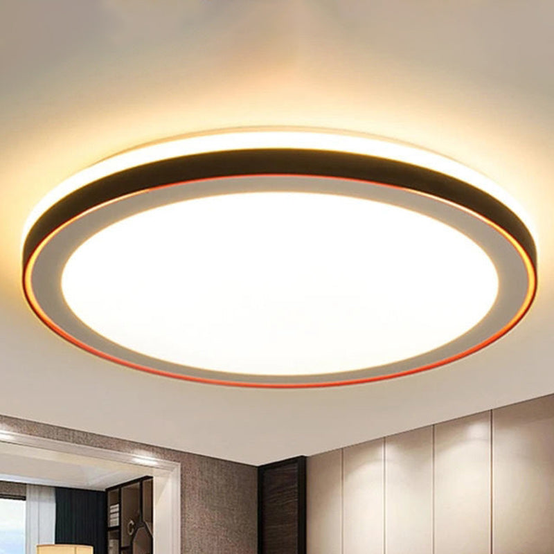 Plafonnier LED en fer acrylique rond minimaliste moderne pour chambre 