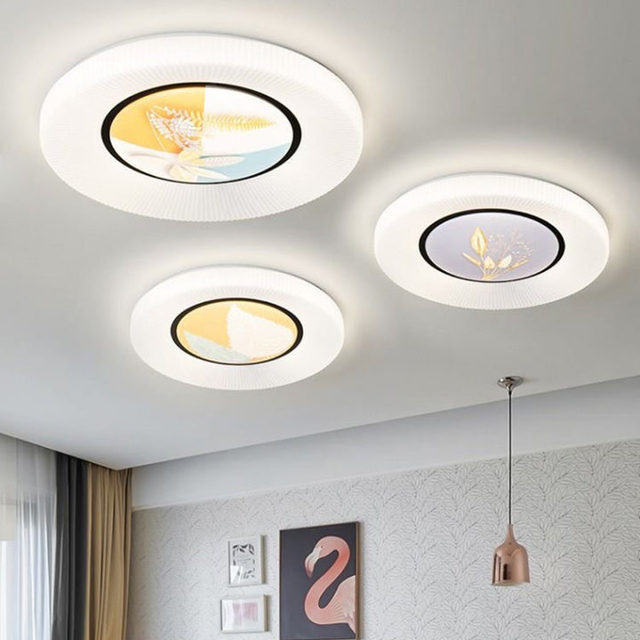 Plafonnier LED en fer acrylique rond minimaliste moderne pour chambre 