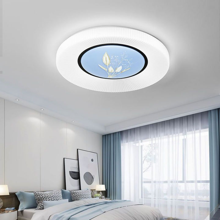 Plafonnier LED en fer acrylique rond minimaliste moderne pour chambre 