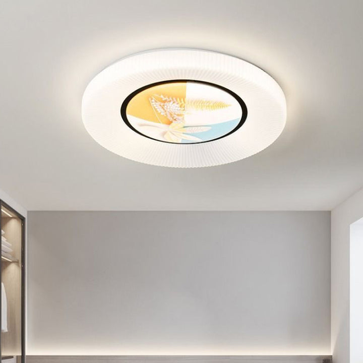 Plafonnier LED en fer acrylique rond minimaliste moderne pour chambre 