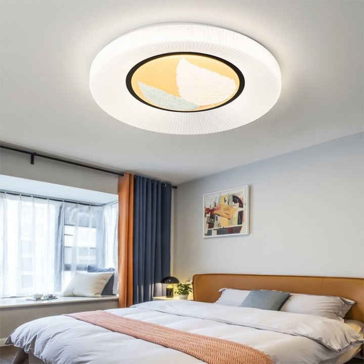 Plafonnier LED en fer acrylique rond minimaliste moderne pour chambre 