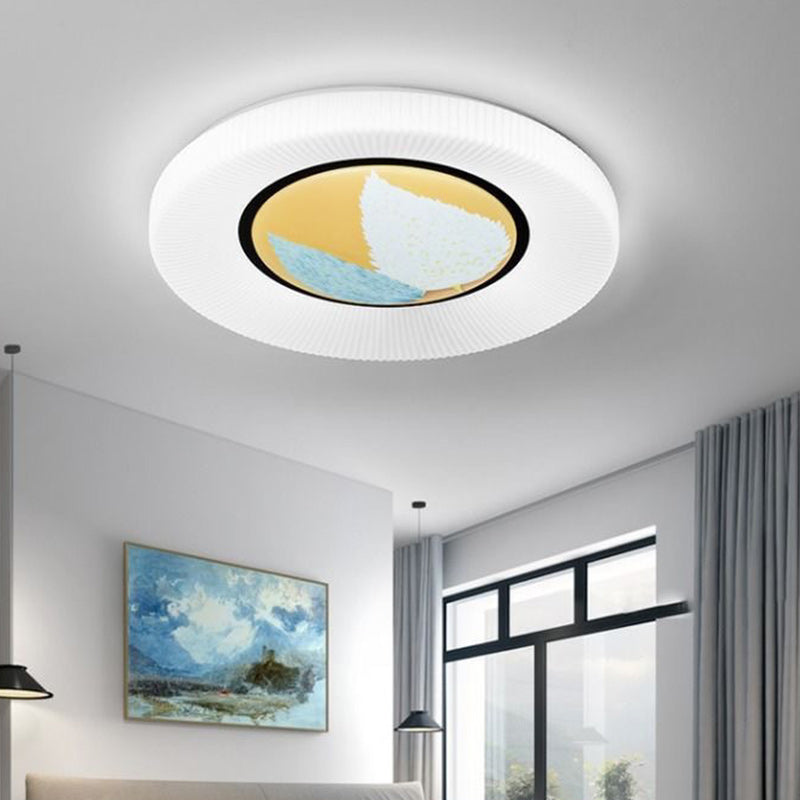 Plafonnier LED en fer acrylique rond minimaliste moderne pour chambre 