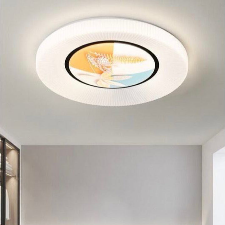 Plafonnier LED en fer acrylique rond minimaliste moderne pour chambre 