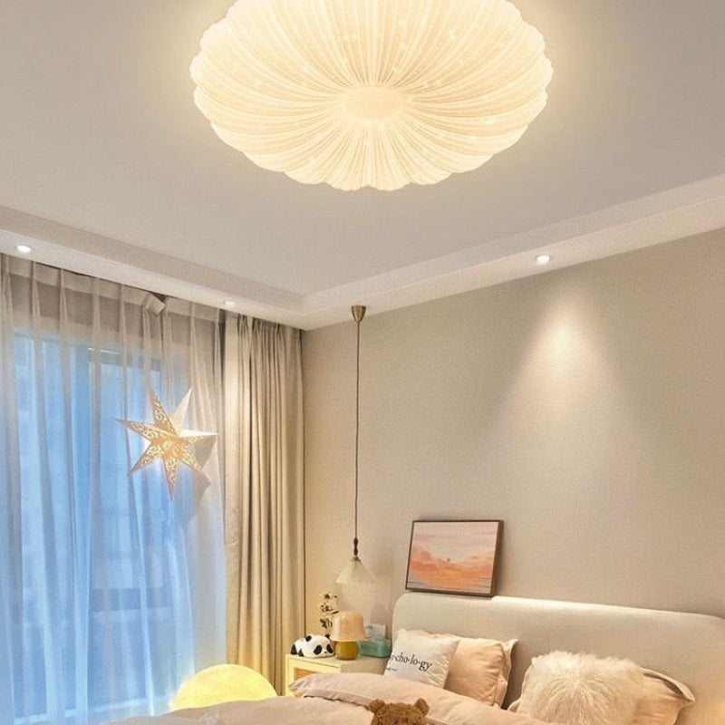 Plafonnier LED en fer acrylique rond minimaliste moderne pour chambre 