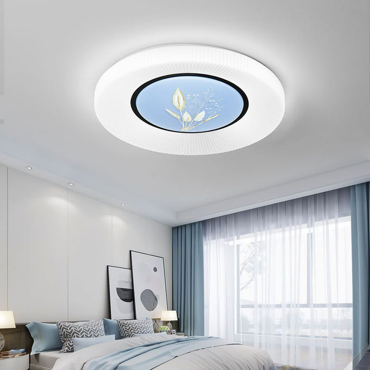Plafonnier LED en fer acrylique rond minimaliste moderne pour chambre 