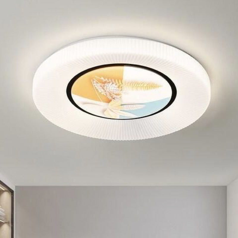 Plafonnier LED en fer acrylique rond minimaliste moderne pour chambre 