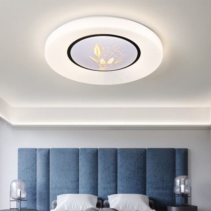 Plafonnier LED en fer acrylique rond minimaliste moderne pour chambre 