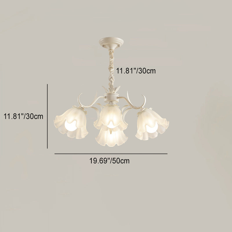 Contemporary Scandinavian Flower Metal Acrylic 4/6/7/9 Light Chandelier For Living Room