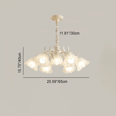 Contemporary Scandinavian Flower Metal Acrylic 4/6/7/9 Light Chandelier For Living Room