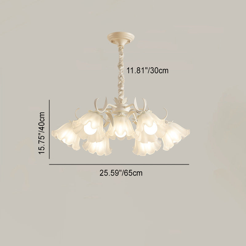 Contemporary Scandinavian Flower Metal Acrylic 4/6/7/9 Light Chandelier For Living Room