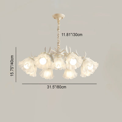 Contemporary Scandinavian Flower Metal Acrylic 4/6/7/9 Light Chandelier For Living Room