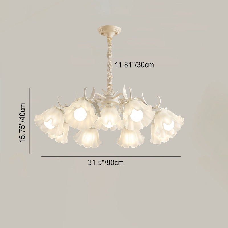 Contemporary Scandinavian Flower Metal Acrylic 4/6/7/9 Light Chandelier For Living Room