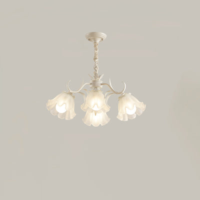 Contemporary Scandinavian Flower Metal Acrylic 4/6/7/9 Light Chandelier For Living Room