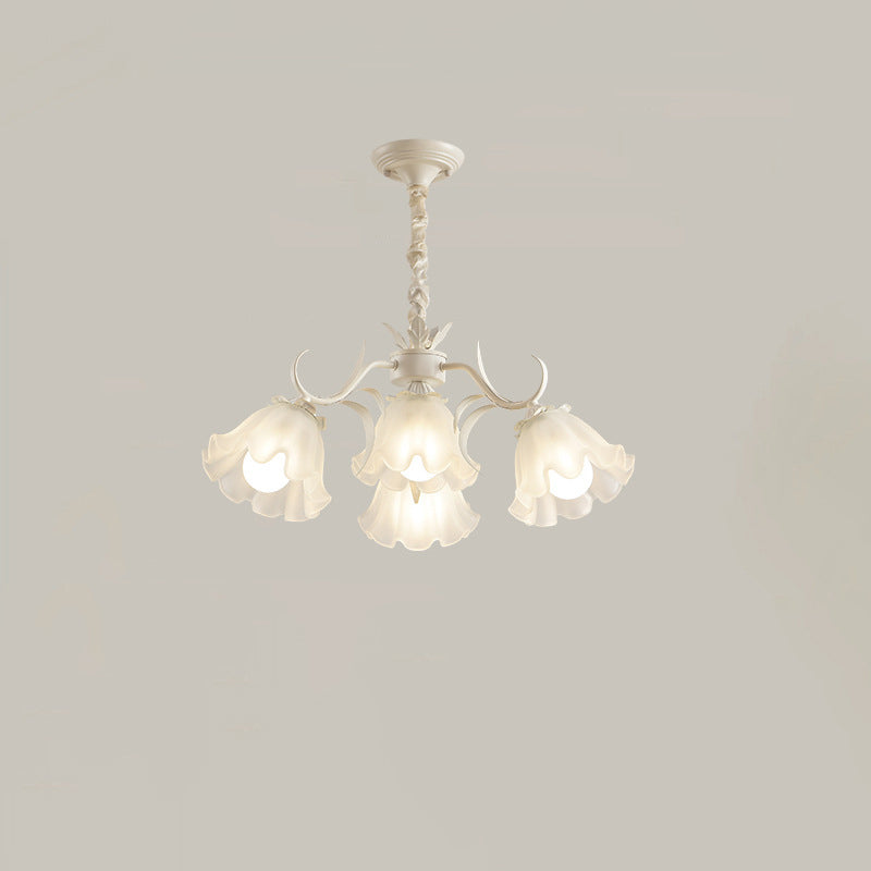 Contemporary Scandinavian Flower Metal Acrylic 4/6/7/9 Light Chandelier For Living Room
