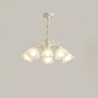 Contemporary Scandinavian Flower Metal Acrylic 4/6/7/9 Light Chandelier For Living Room
