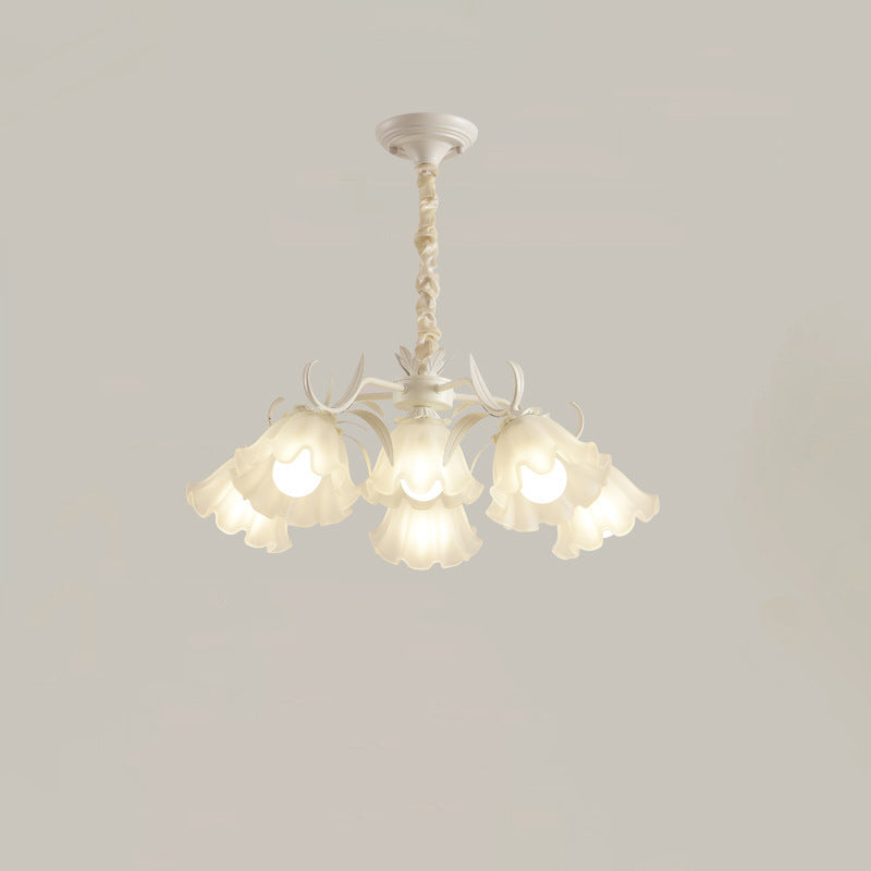 Contemporary Scandinavian Flower Metal Acrylic 4/6/7/9 Light Chandelier For Living Room