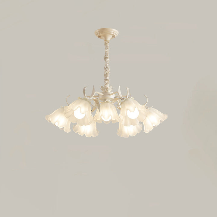 Contemporary Scandinavian Flower Metal Acrylic 4/6/7/9-Light Chandelier For Living Room