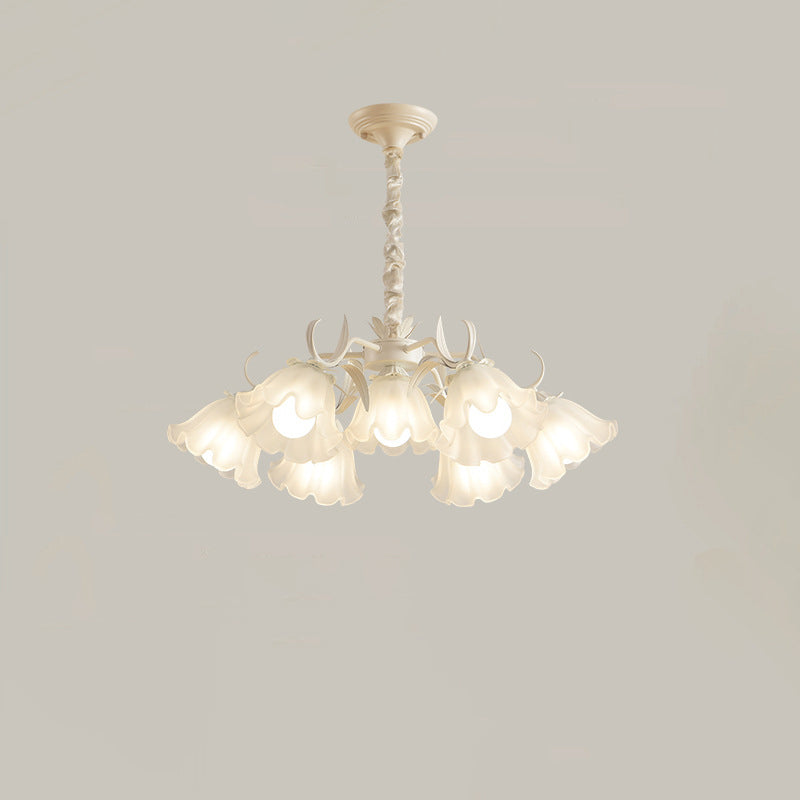 Contemporary Scandinavian Flower Metal Acrylic 4/6/7/9 Light Chandelier For Living Room