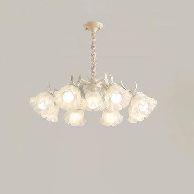 Contemporary Scandinavian Flower Metal Acrylic 4/6/7/9 Light Chandelier For Living Room