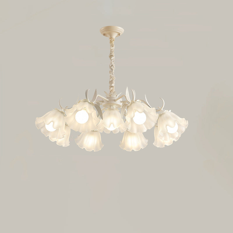 Contemporary Scandinavian Flower Metal Acrylic 4/6/7/9 Light Chandelier For Living Room