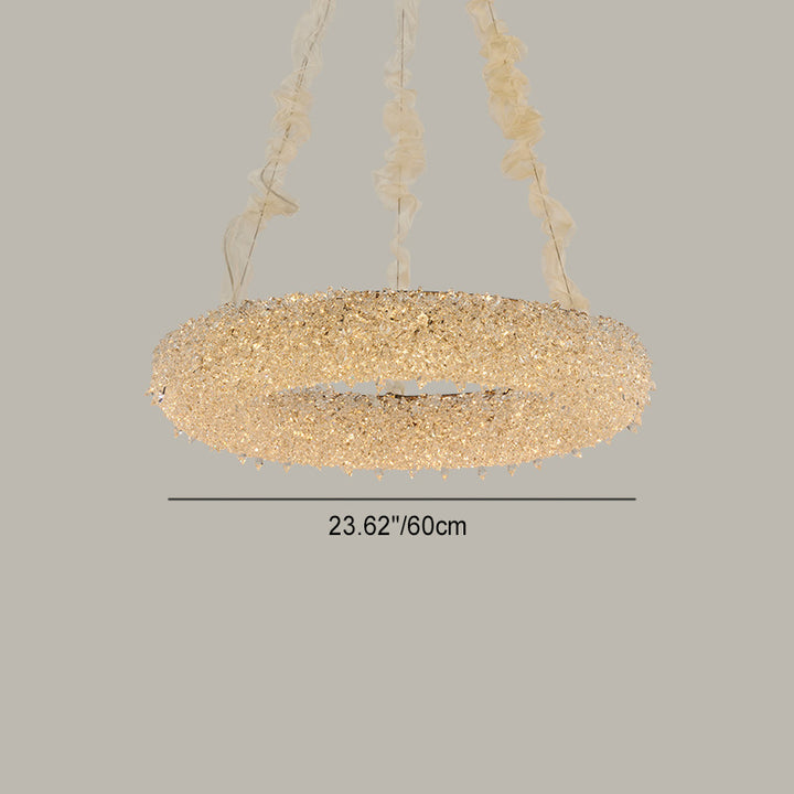 Lustre LED en cristal en acier inoxydable moderne de luxe pour salon 
