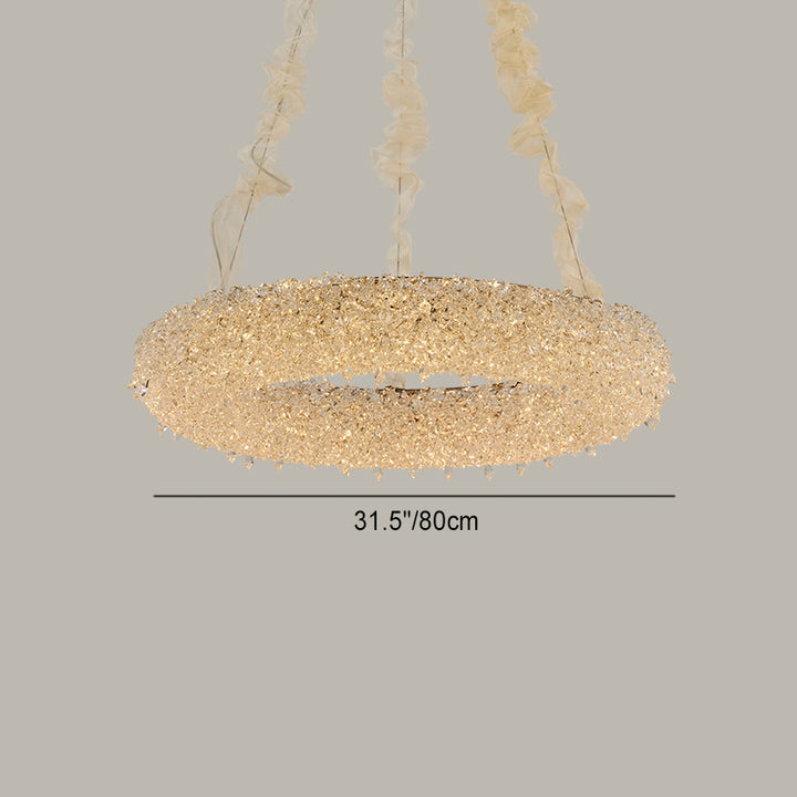 Lustre LED en cristal en acier inoxydable moderne de luxe pour salon 