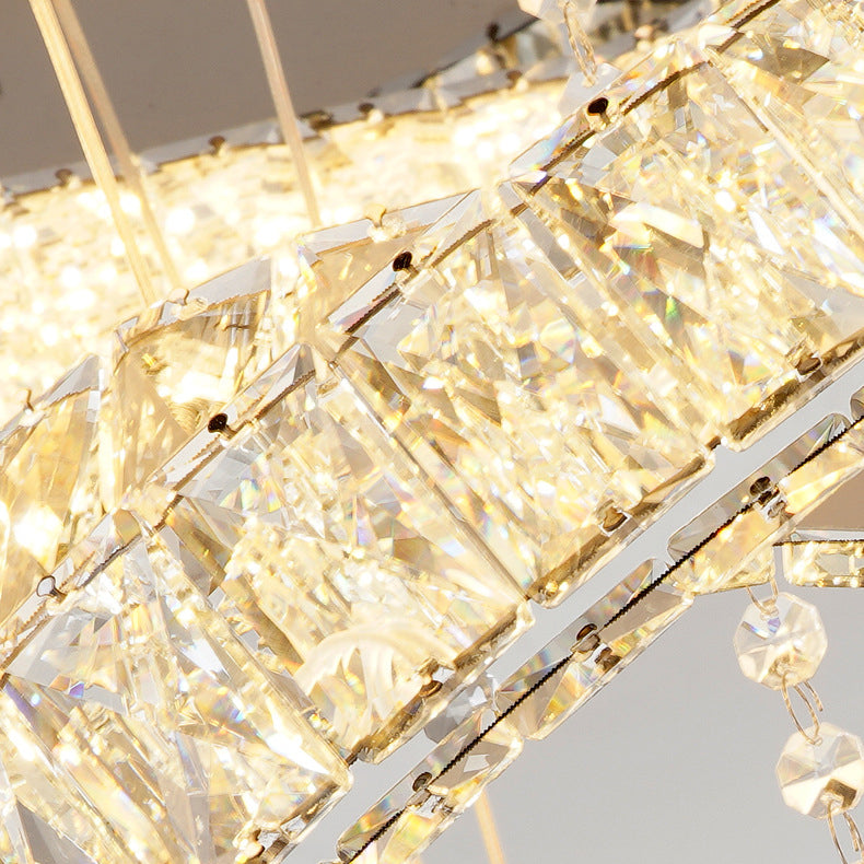 Moderne Luxus Blume Muster Runde Edelstahl Kristall LED Unterputz Deckenleuchte Für Wohnzimmer 