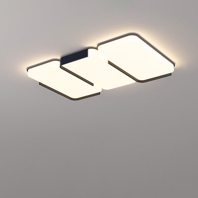 Moderne Einfachheit Rechteck Eisen Kunststoff LED Unterputz Deckenleuchte für Wohnzimmer 