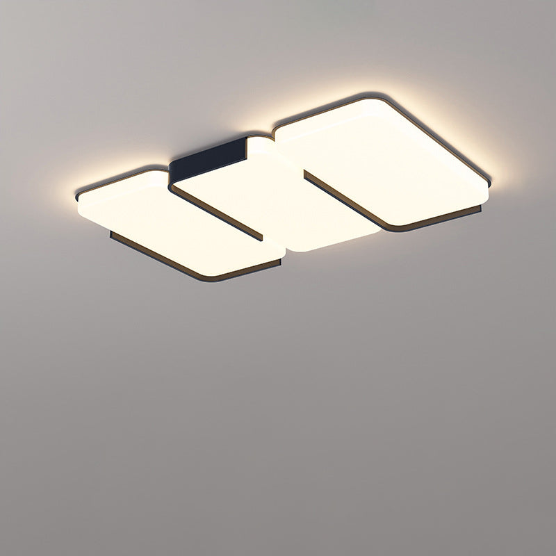 Moderne Einfachheit Rechteck Eisen Kunststoff LED Unterputz Deckenleuchte für Wohnzimmer 