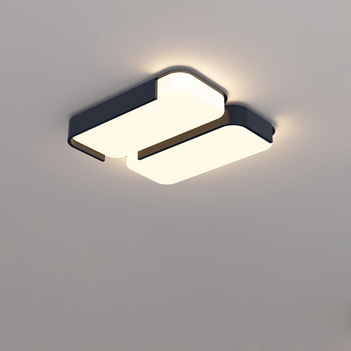 Luz de techo LED de montaje empotrado de plástico y hierro en forma de rectángulo de simplicidad moderna para sala de estar 