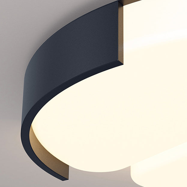 Luz de techo LED de montaje empotrado de plástico y hierro en forma de rectángulo de simplicidad moderna para sala de estar 