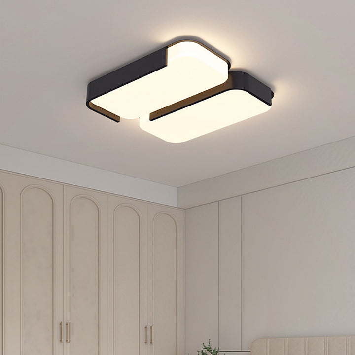 Luz de techo LED de montaje empotrado de plástico y hierro en forma de rectángulo de simplicidad moderna para sala de estar 