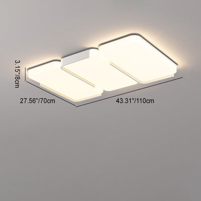 Moderne Einfachheit Rechteck Eisen Kunststoff LED Unterputz Deckenleuchte für Wohnzimmer 