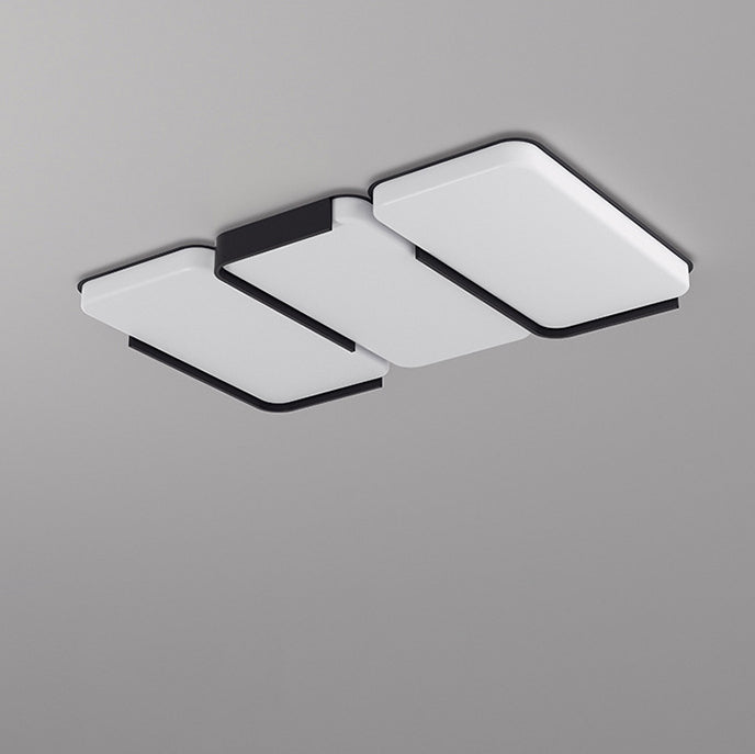 Luz de techo LED de montaje empotrado de plástico y hierro en forma de rectángulo de simplicidad moderna para sala de estar 