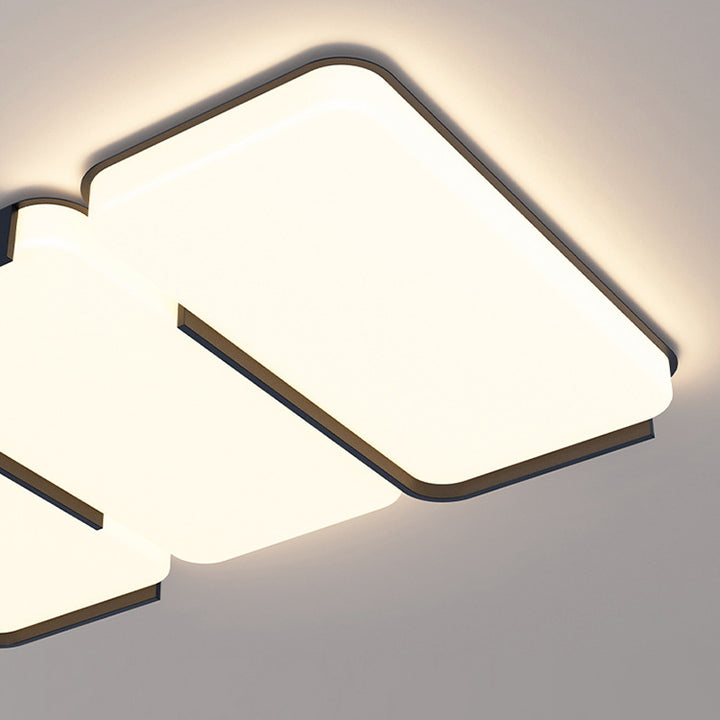 Luz de techo LED de montaje empotrado de plástico y hierro en forma de rectángulo de simplicidad moderna para sala de estar 
